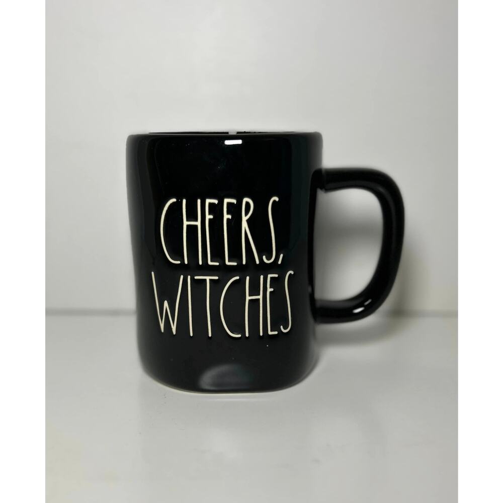 Rae Dunn Artisan Collection Cheers Witches Mug Coffee Halloween Black